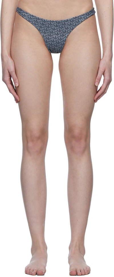 Shop Magda Butrym Navy Thin Bikini Bottoms In Navy Logo