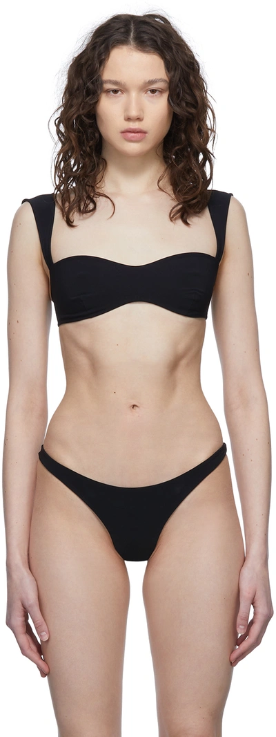 Shop Magda Butrym Black Retro Bustier Bikini Top