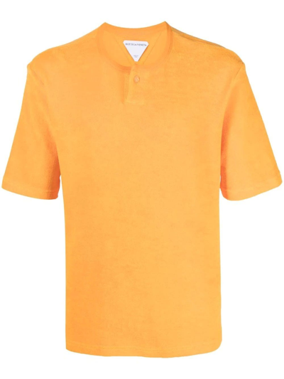 Shop Bottega Veneta Buttons Detail Orange T-shirt