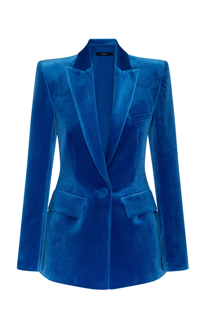 Shop Alex Perry Women's Carington Velvet Blazer In Blue