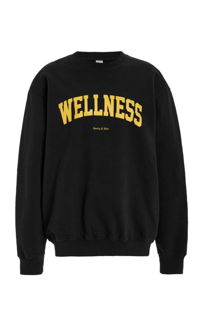 Shop Sporty And Rich Women's Wellness Ivy Cotton Sweatshirt In Black