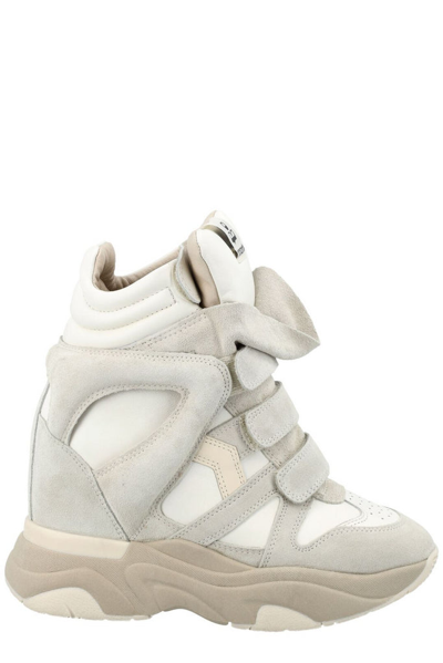 Shop Isabel Marant Balskee Round Toe High-top Sneakers