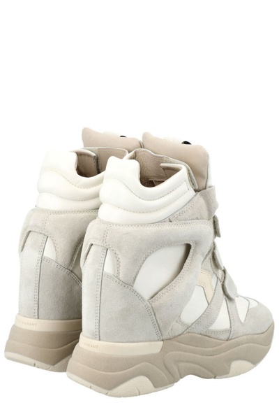 Shop Isabel Marant Balskee Round Toe High-top Sneakers
