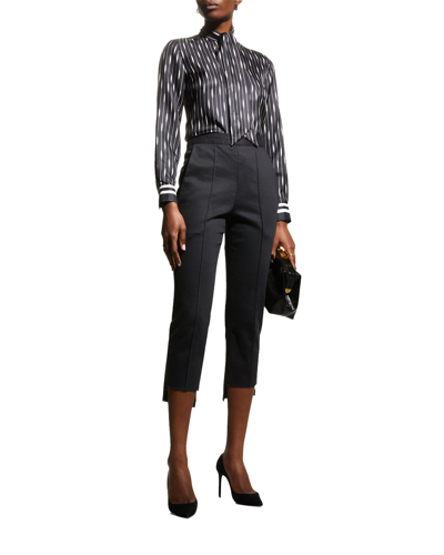 Shop Arias New York Tuxedo Tapered Crop Pant In Black