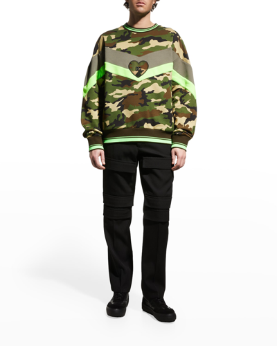 Shop Dolce & Gabbana Men's Dg Camo Neon Zigzag Sweatshirt In Camouflage