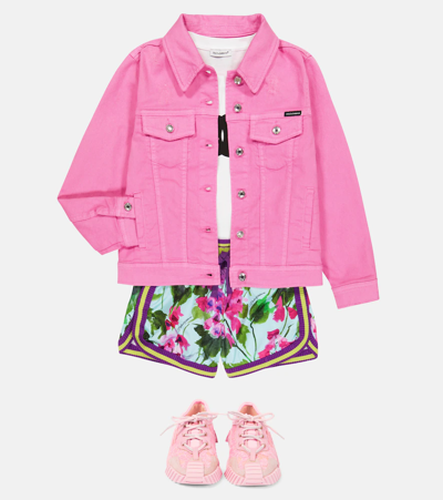 Dolce & Gabbana Floral Swim Shorts In Campanule Fdo.azzurr