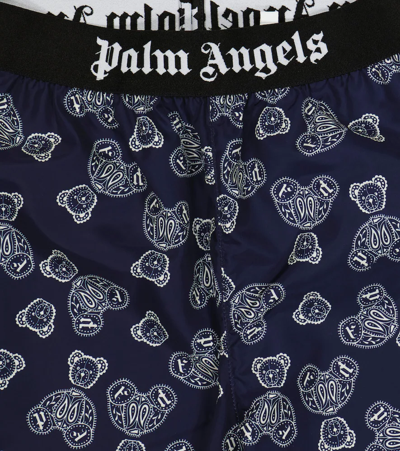 Palm Angels Printed Sweatpants In Navy Blue