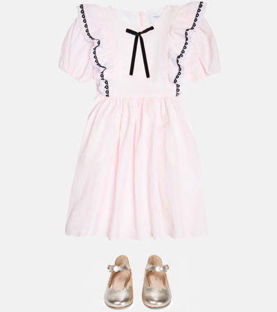 Shop Paade Mode Rosie Cotton Cloqué Dress In Rosie Ruffles Pink