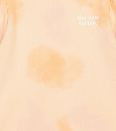 The New Society Hugo Tie-dye Cotton Fleece Sweater In Apricot Batik