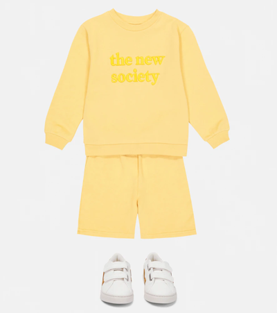 The New Society Hugo Logo Cotton Sweatshirt In 09 Moustard