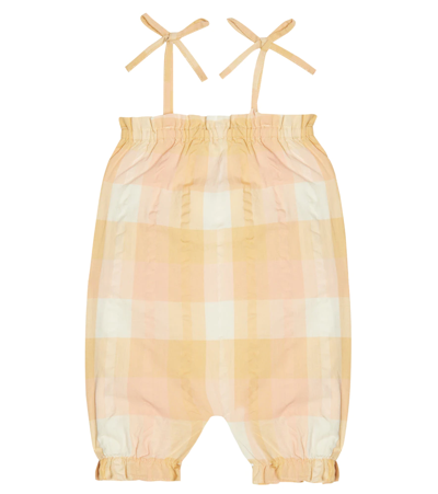 The New Society Baby Olimpia Plaid Cotton Jumpsuit In Big Vichy