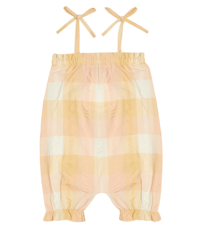 The New Society Baby Olimpia Plaid Cotton Jumpsuit In Big Vichy