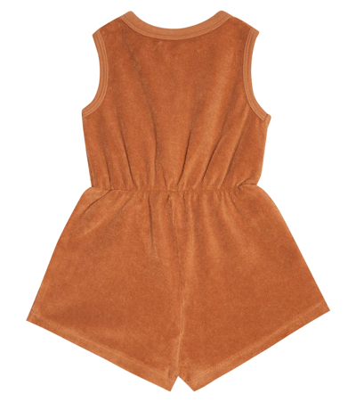 The New Society Baby Francis Cotton Terry Romper In Sunburn