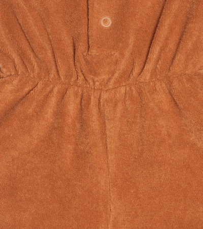The New Society Baby Francis Cotton Terry Romper In Sunburn