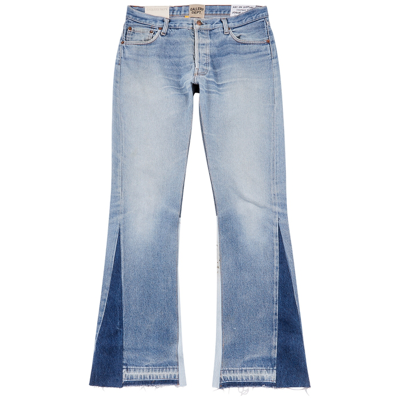 Two Face La Flare Blue Distressed Jeans In Denim