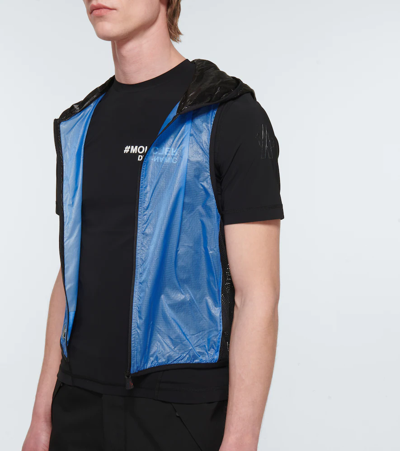 Moncler Two-in-one Technical Mesh And Jersey T-shirt In Black