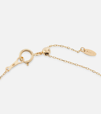 Persée 18kt Gold Chain Necklace With White Diamond In Yellow Gold/blue