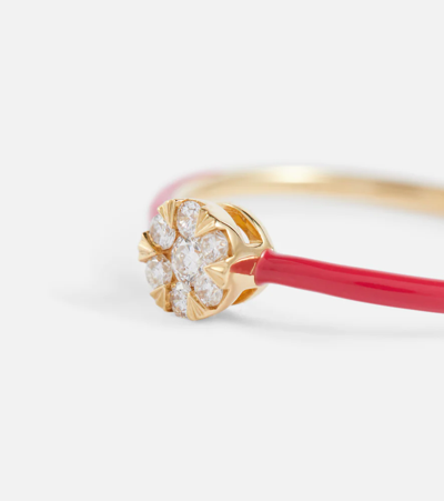 Shop Persée 18kt Gold Ring With Diamonds In Yellow Gold/pink