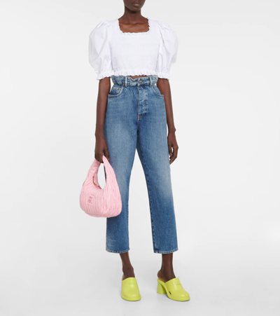 Miu Miu High-heeled Muller Shoes In Lime