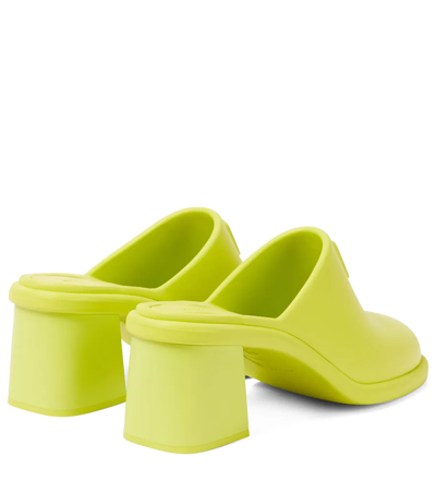 Miu Miu High-heeled Muller Shoes In Lime