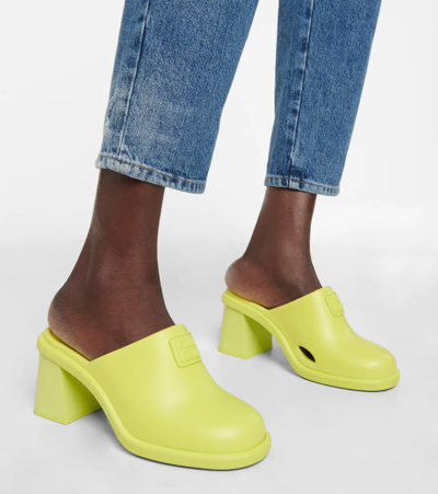 Miu Miu High-heeled Muller Shoes In Lime
