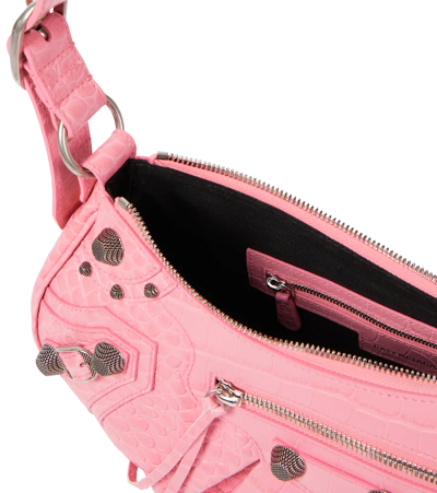 Shop Balenciaga Le Cagole Small Leather Shoulder Bag In Sweet Pink