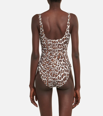 Shop Tory Burch Printed Swimsuit In Reva Leopard