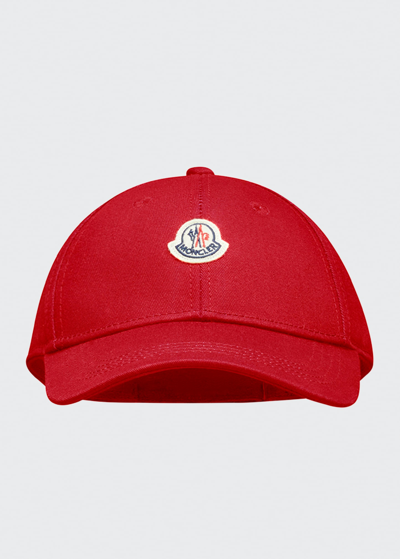 Shop Moncler Boy's Logo Baseball Cap In Red