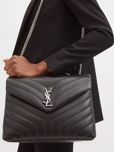 Saint Laurent Loulou Medium Quilted Leather Shoulder Bag - Black