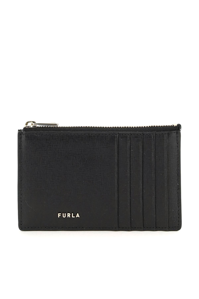 Shop Furla Zipped Card Holder In Black