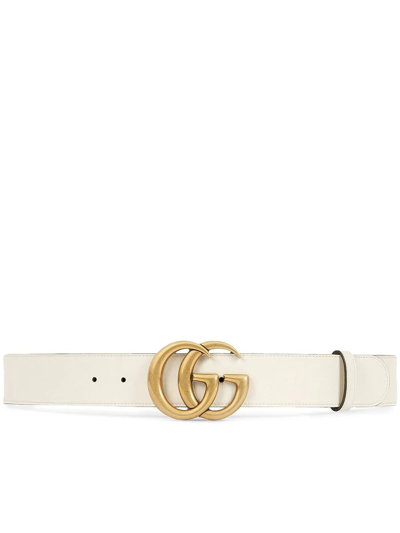Shop Gucci Gg Buckle Belt In White