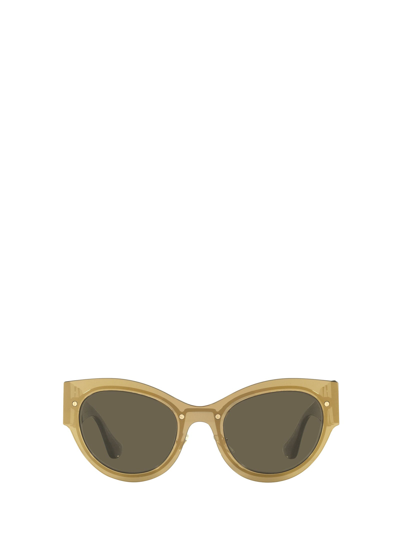 Shop Versace Eyewear Cat Eye Frame Sunglasses In Yellow