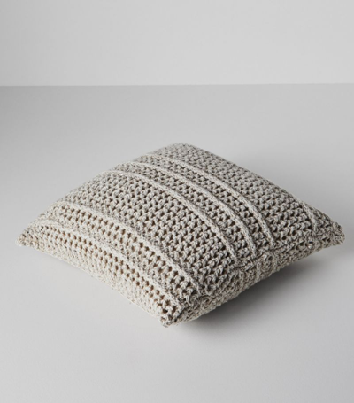 Shop Brunello Cucinelli Cotton-linen Cushion (40cm X 40cm) In Neutrals