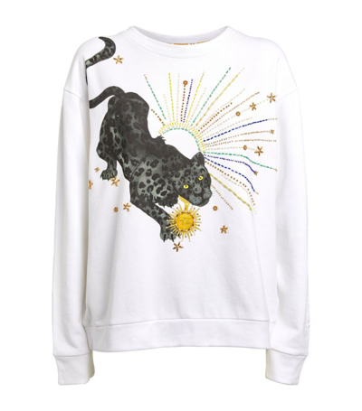 Shop Hayley Menzies Embellished Prowling Panther Sweatshirt In White