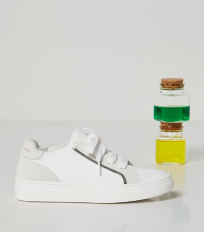 Shop Brunello Cucinelli Suede-panel Sneakers In White