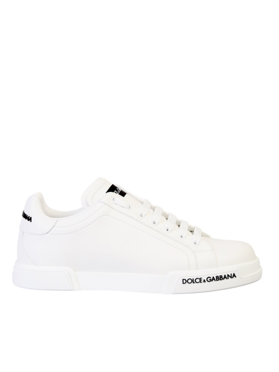 Shop Dolce & Gabbana Branded Sneakers In White