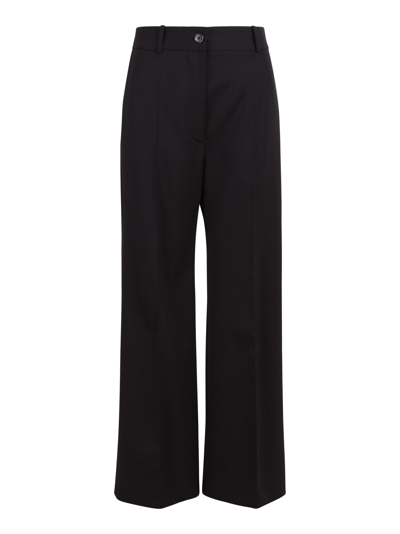 Shop Patou Straight Fit Techwool Trousers In Black
