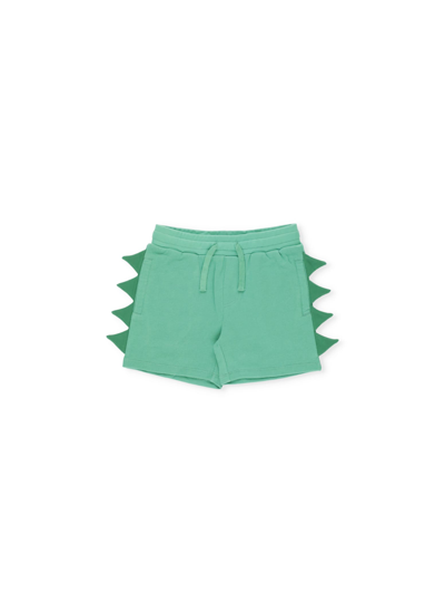 Shop Stella Mccartney Shorts With Crocodile Crests In Green