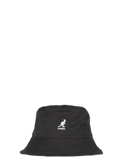 Shop Kangol Bucket Washed Hat In Nero