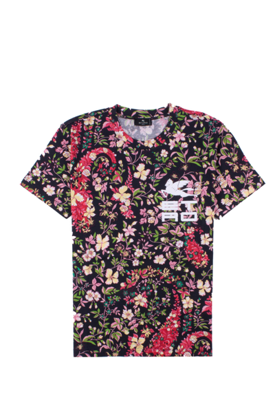 Shop Etro Cotton T-shirt In Multicolor