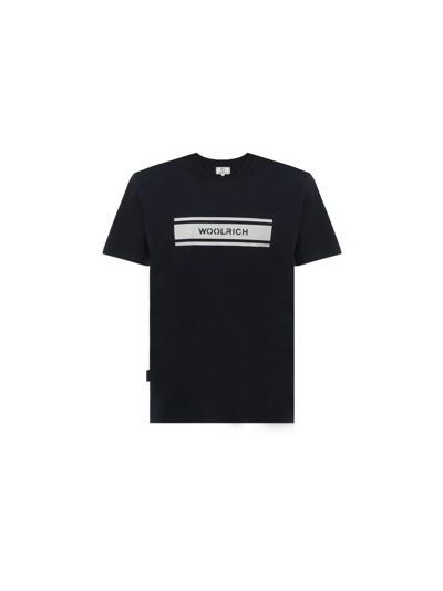 Shop Woolrich Intarsia T-shirt In Melton Blue