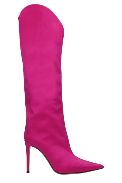 Shop Alexandre Vauthier High Heels Boots In Fuxia Satin