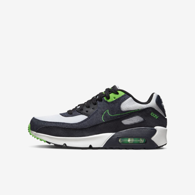 Shop Nike Air Max 90 Ltr Se Big Kids' Shoes In Black,scream Green,summit White,obsidian