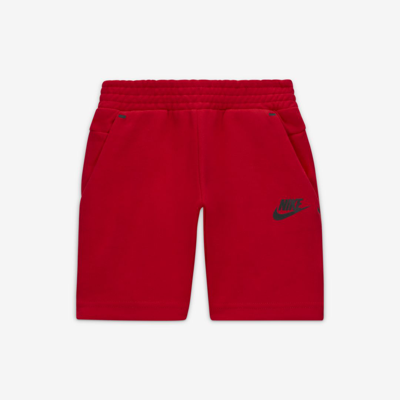 Shop Nike Sportswear Tech Fleece Toddler Shorts In University Red