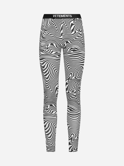 Shop Vetements Zebra Print Jersey Leggings