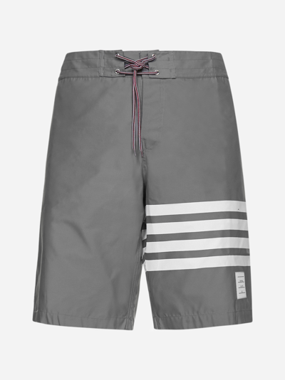 Shop Thom Browne 4-bar Nylon Shorts