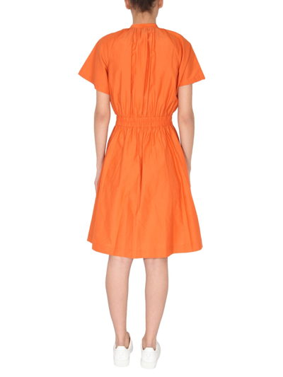 Shop Paul Smith Dress With Smok Stitch In Orange