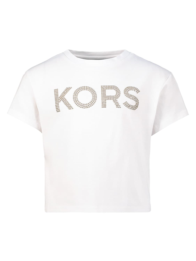 Shop Michael Kors Kids T-shirt For Girls In White