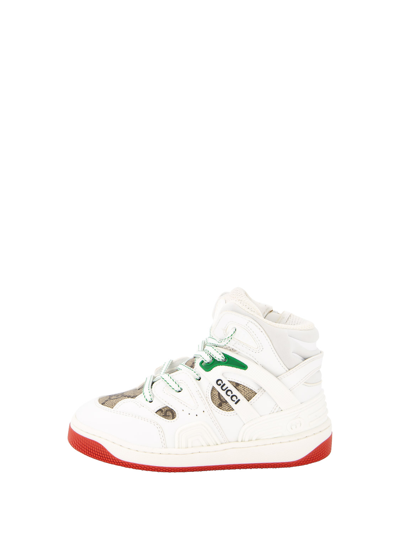 Shop Gucci Kids Bianco Sneakers