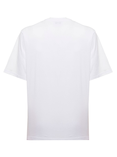 Shop Dolce & Gabbana Man's White Cotton T- Shirt With "orgogliosamente Italiano" Print
